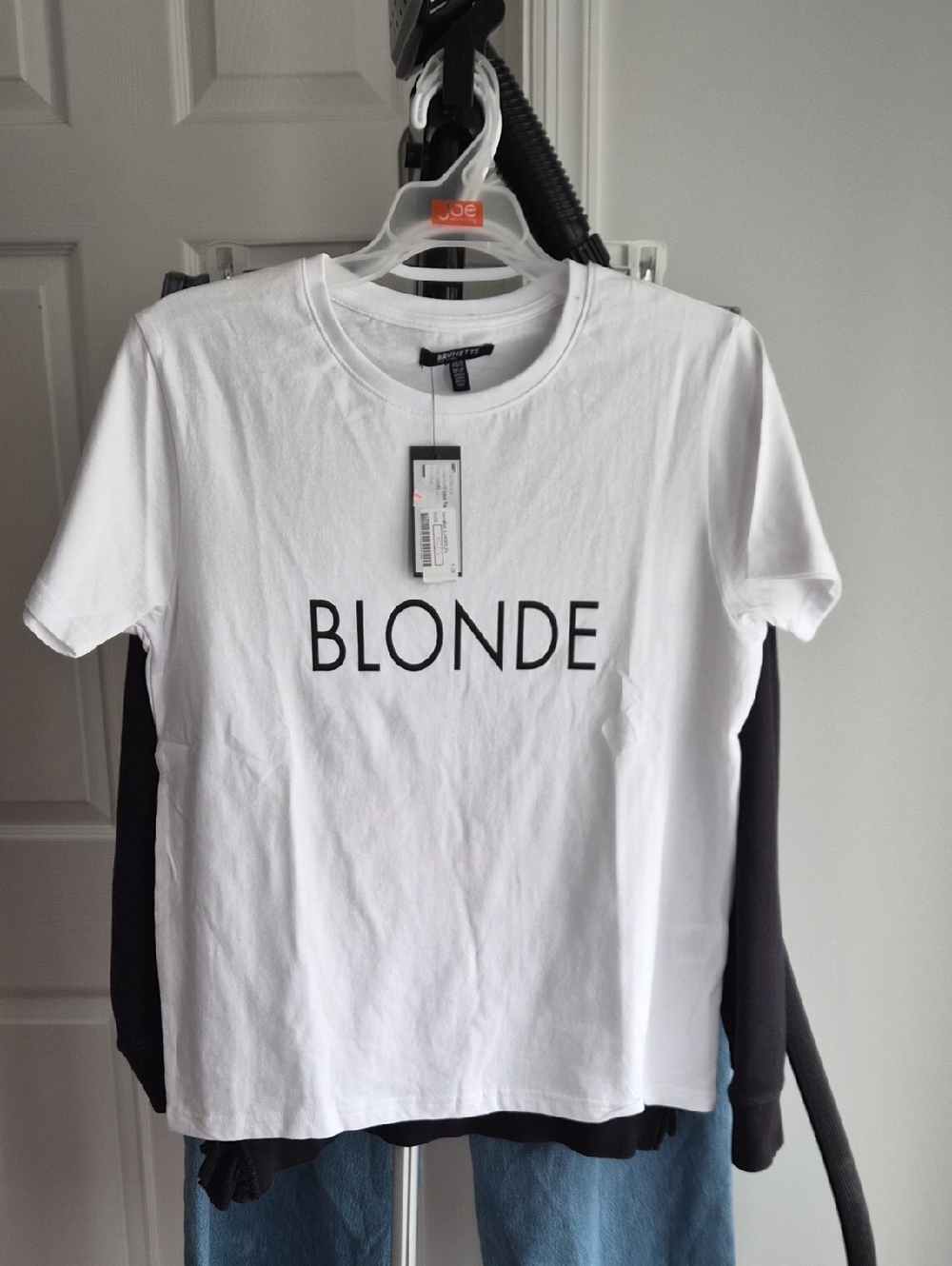 Brunette The Label -BLONDE Graphic Crewneck Tee - White